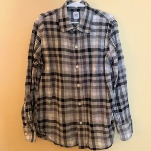 GAP kids-Boys long sleeve 100% cotton button down
